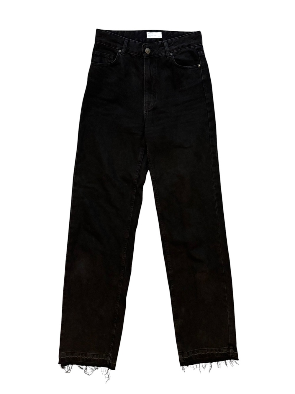 Bershka High Waist Straight Leg Black Jeans Size US 4 Classic Denim Grunge